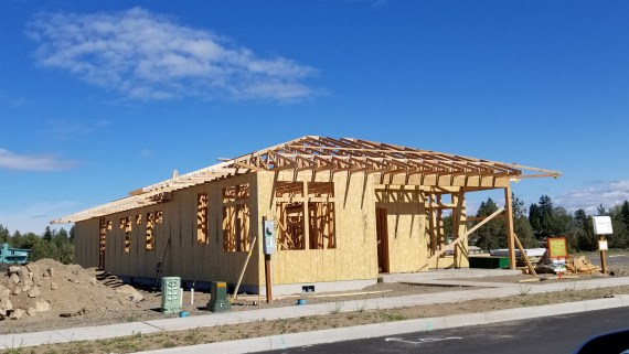 Roof Trusses Being Installed